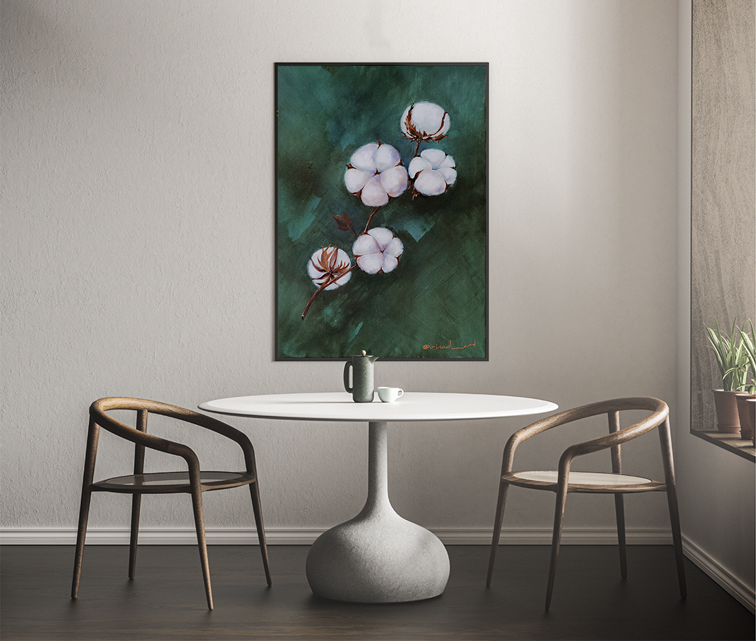 Artwork preview in a living room interior